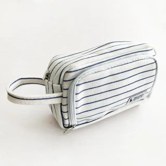 Big Storage Large Capacity Pencil Case Kids Pencil Bag For Students Vintage Grid Print Fabric Stationary Bag School Supply Stevvex