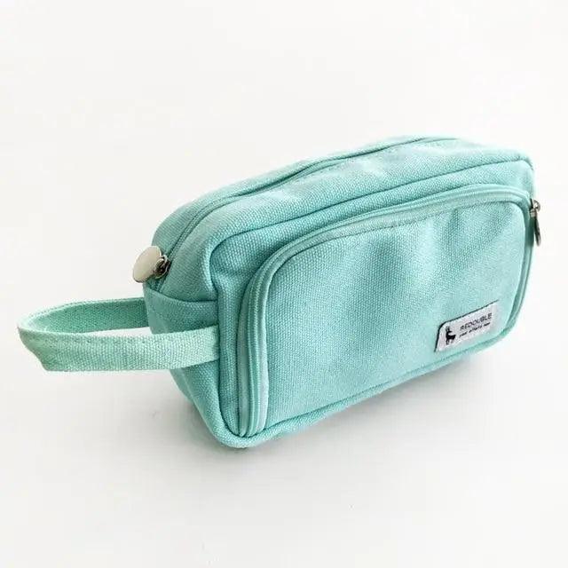 Big Storage Large Capacity Pencil Case Kids Pencil Bag For Students Vintage Grid Print Fabric Stationary Bag School Supply Stevvex