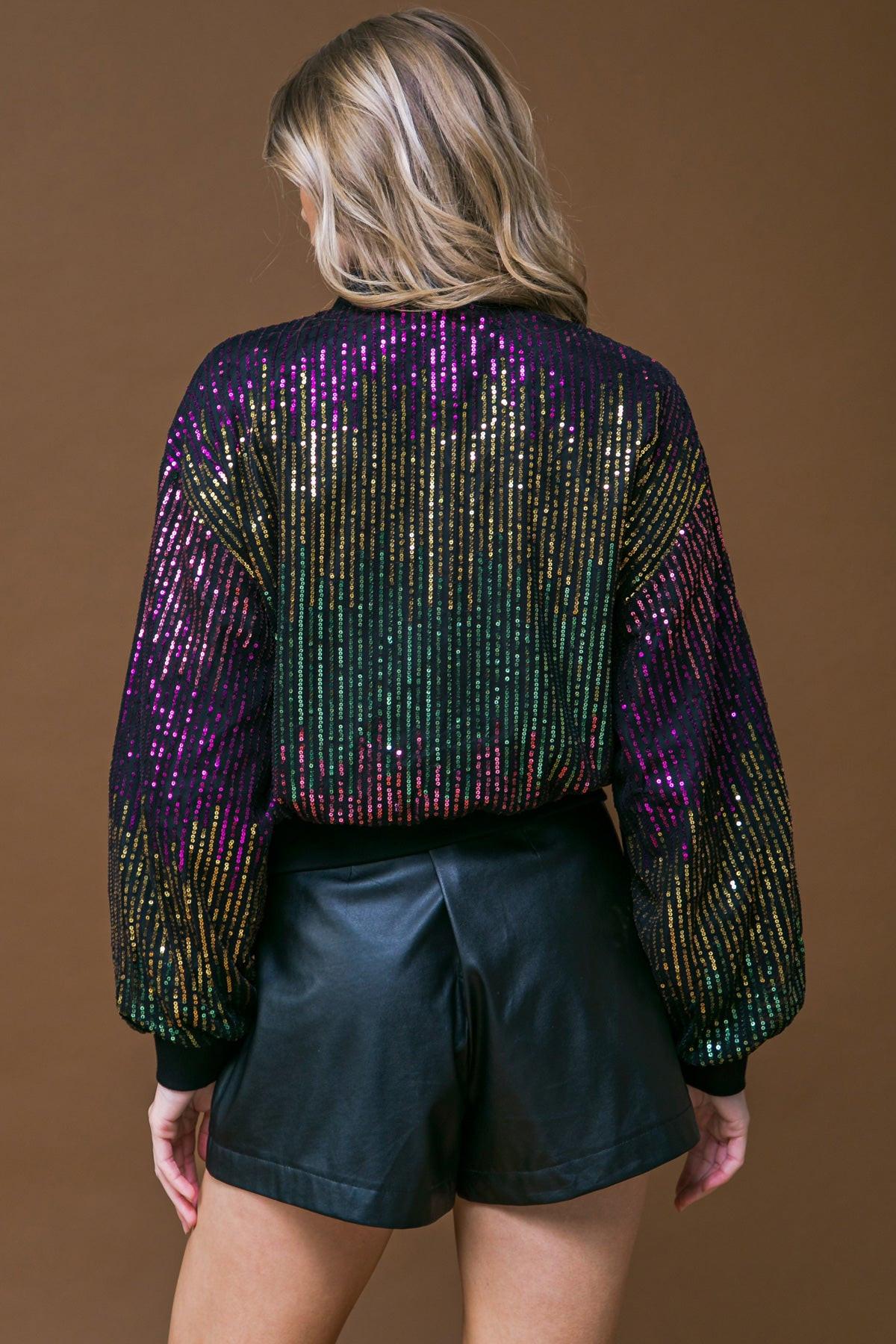 ENTERTAIN ME SEQUIN BOMBER JACKET Flying Tomato