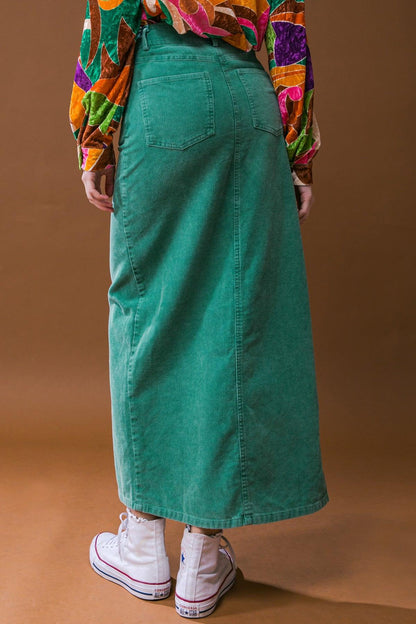 PERFECT PICK CORDUROY MIDI SKIRT Flying Tomato