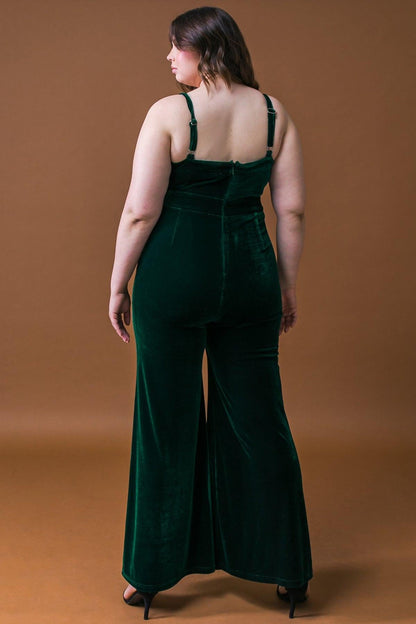 BLOW A KISS VELVET JUMPSUIT Flying Tomato