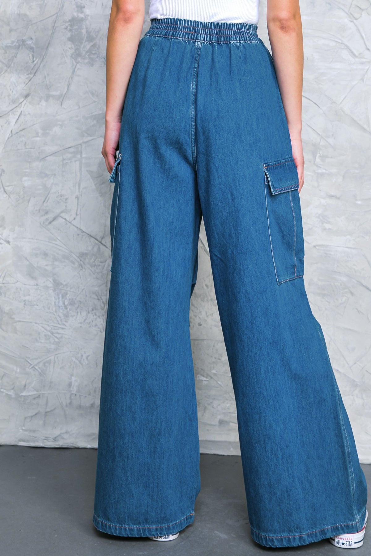 ALL THE BUZZ WASHED DENIM PANTS Flying Tomato