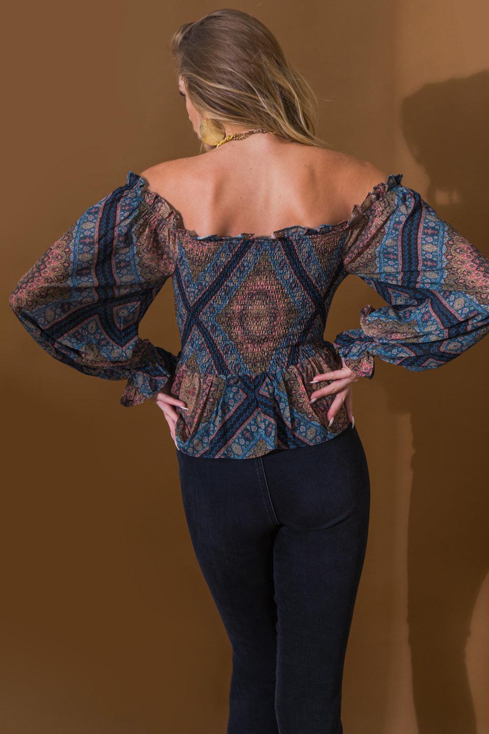 BOHO RAINBOW WOVEN TOP Flying Tomato