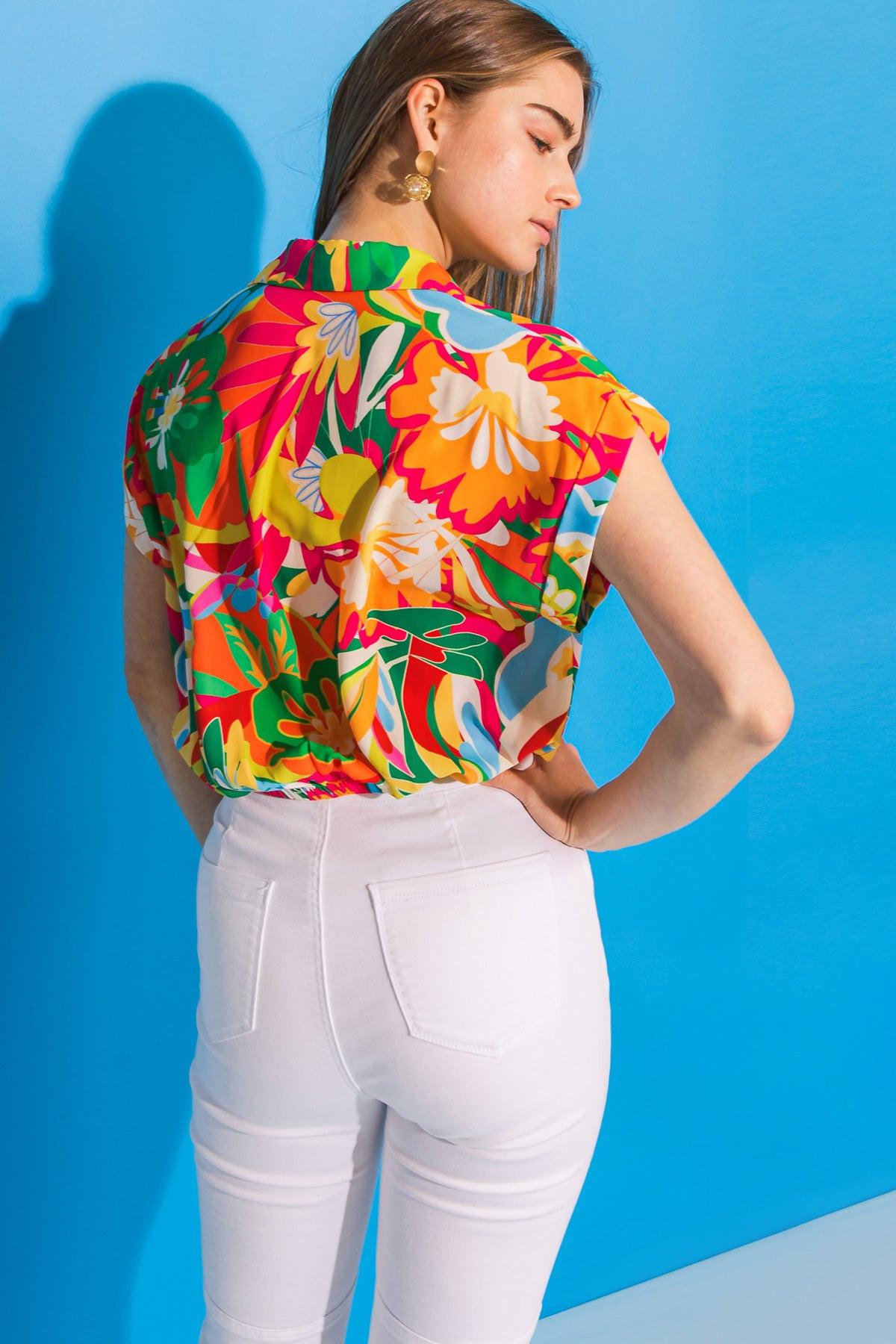 SWEET DREAMS FLORAL WOVEN TOP Flying Tomato