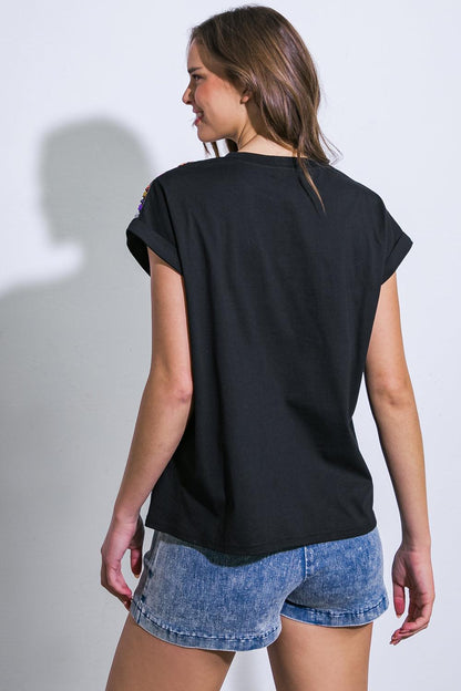 HOW I'M FEELING BLACK KNIT TOP Flying Tomato