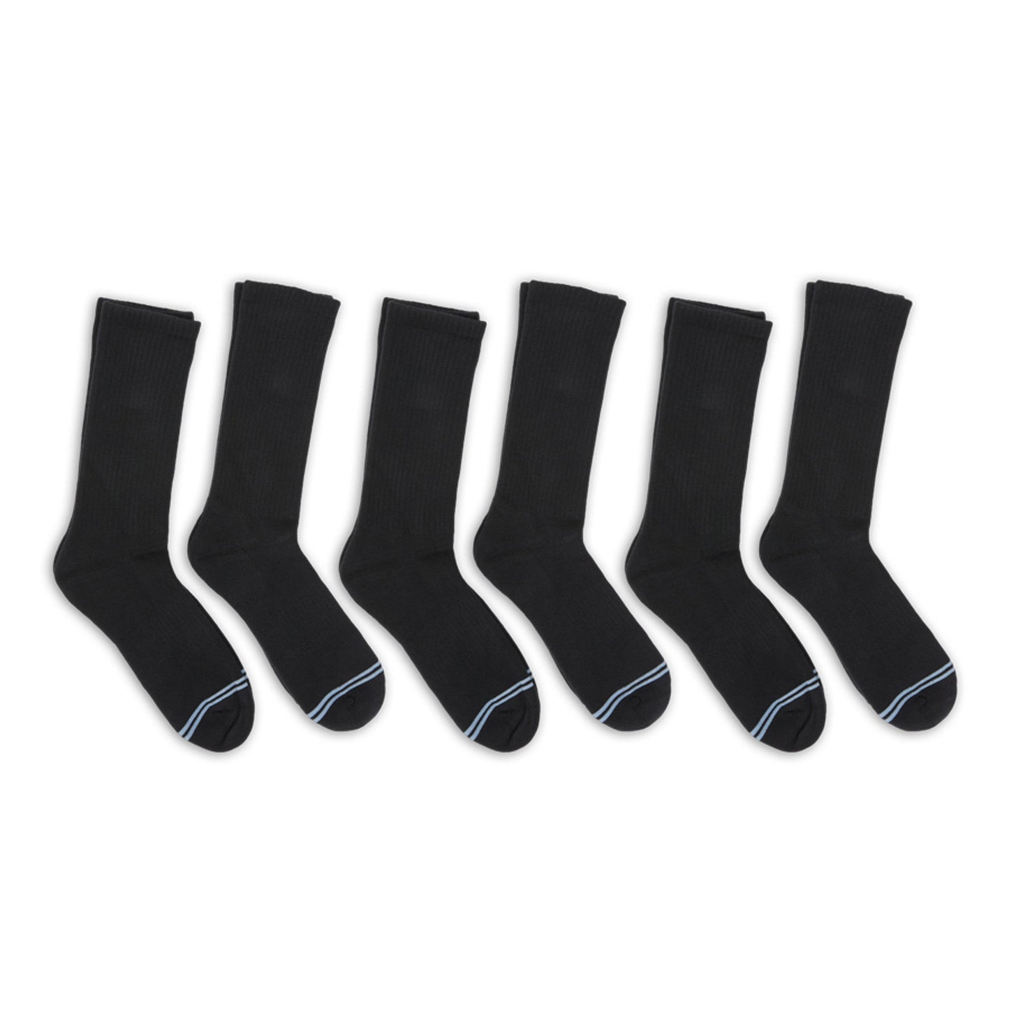 Black Casual Crew Socks 6-Pack DeadSoxy