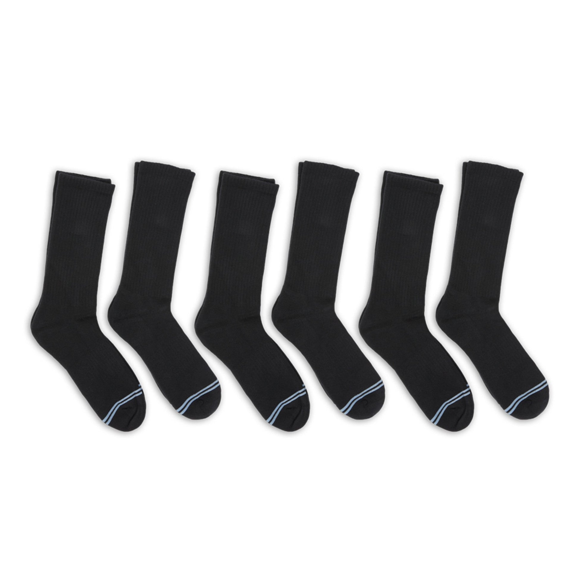 Black Casual Crew Socks 6-Pack DeadSoxy