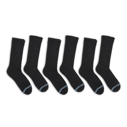 Black Casual Crew Socks 6-Pack DeadSoxy