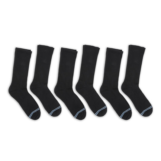 Black Casual Crew Socks 6-Pack DeadSoxy