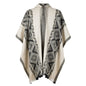 Black Grey Diamonds Alpaca Poncho Purely Alpaca