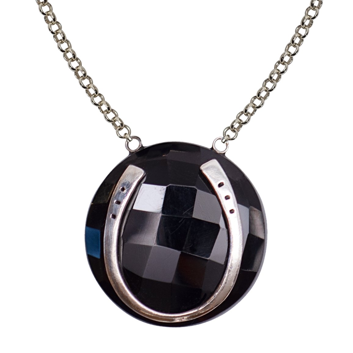 Black Onyx Horseshoe Necklace Urban-Equestrian