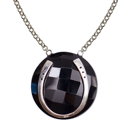 Black Onyx Horseshoe Necklace Urban-Equestrian