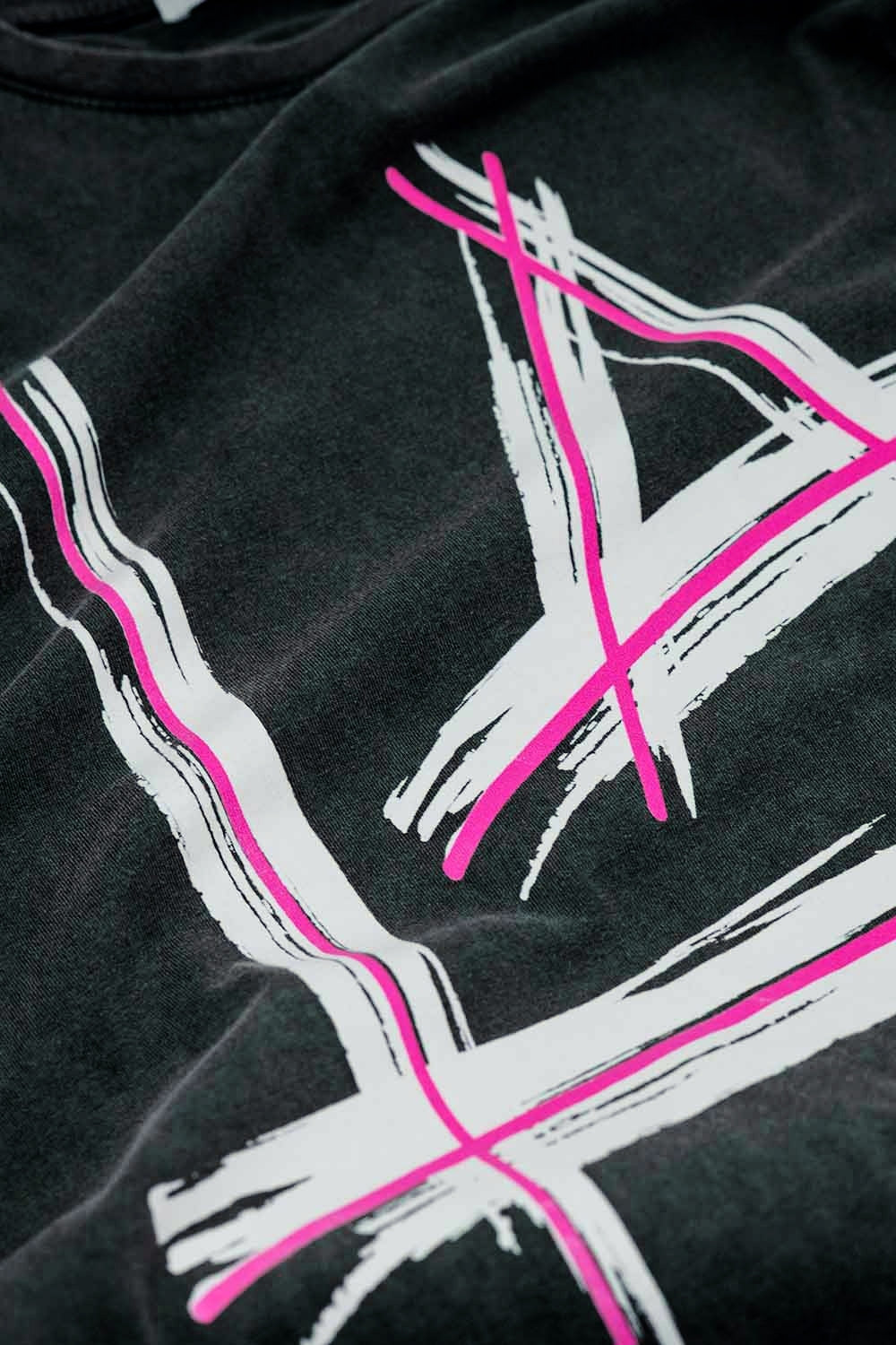 Black Relaxed t-shirt printed LA Los Angeles logo Q2store