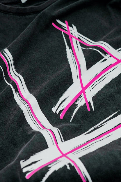 Black Relaxed t-shirt printed LA Los Angeles logo Q2store