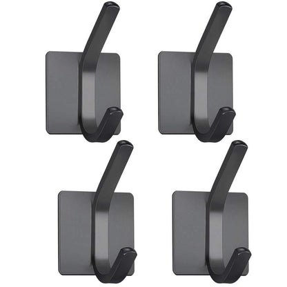Black Robe Hook Wall Hook Towel Hook for Bathroom Stainless Steel Coat Hook Rustproof Hook Hanger for Kitchen Hardware Stainless Steel Hooks Waterproof and Oilproof Bathroom Kitchen Self Adhesive Hooks for Hanging Coat Hat Towel Stevvex