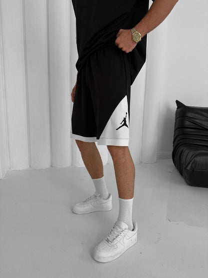 Black & White Jordan-Inspired Two Piece Set – Men’s Casual Sportswear Outfit Withinblack
