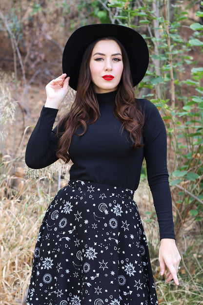 Black Mock Neck Top - 1X only Retrolicious