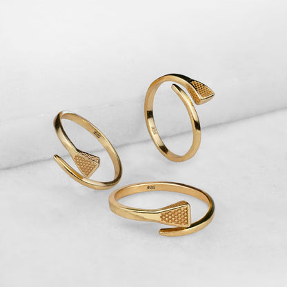 Blacksmith - Horseshoe Nail Wrap Around Equestrian Ring in Gold Urban-Equestrian