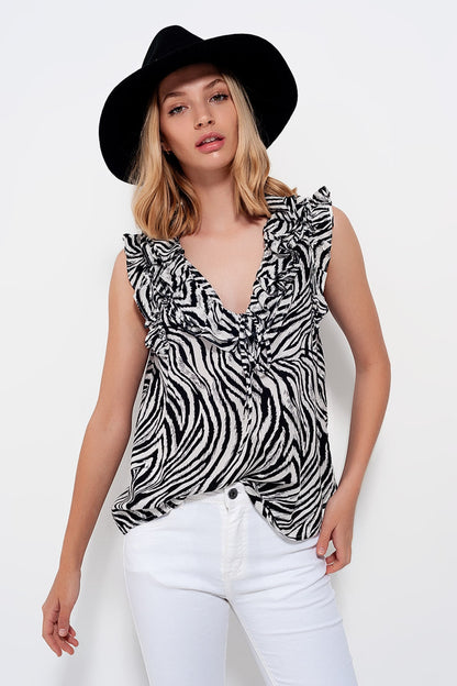 Blouse in zebra print Q2store