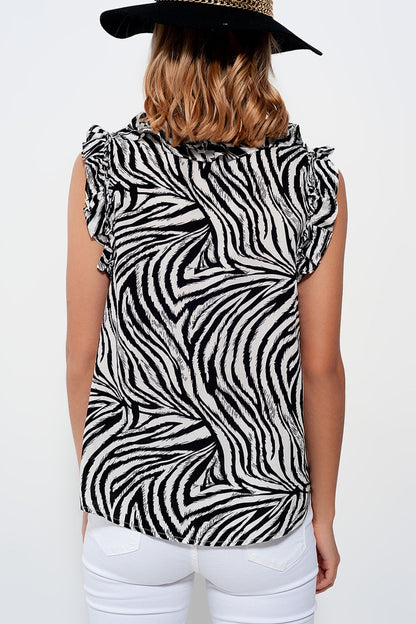 Blouse in zebra print Q2store