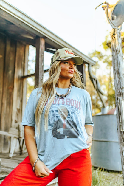 Blue Daddy's Home Trump Graphic Tee Wild Junkie