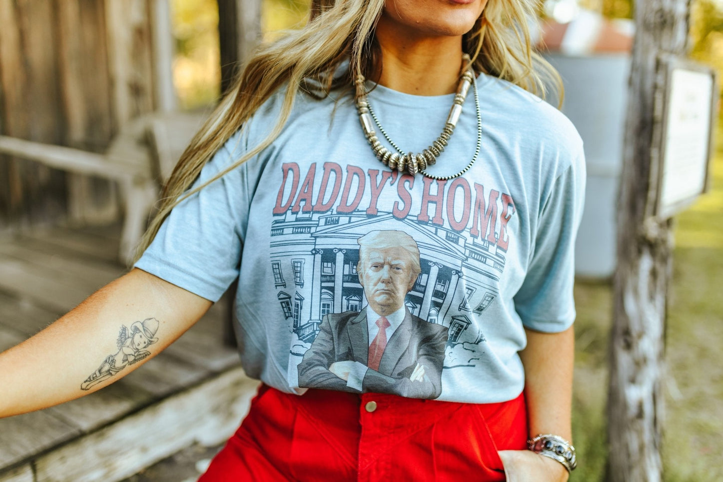 Blue Daddy's Home Trump Graphic Tee Wild Junkie