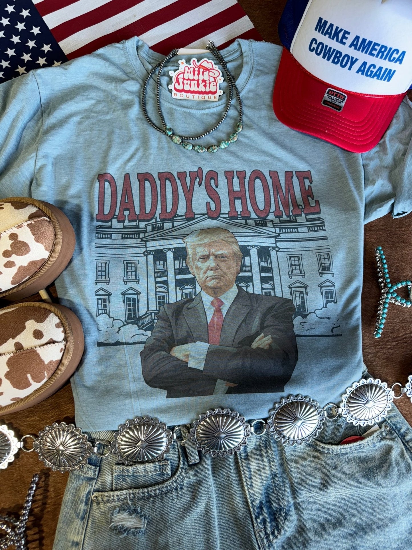 Blue Daddy's Home Trump Graphic Tee Wild Junkie