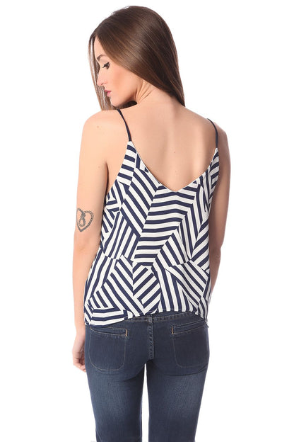 Blue geo print cami top Q2store