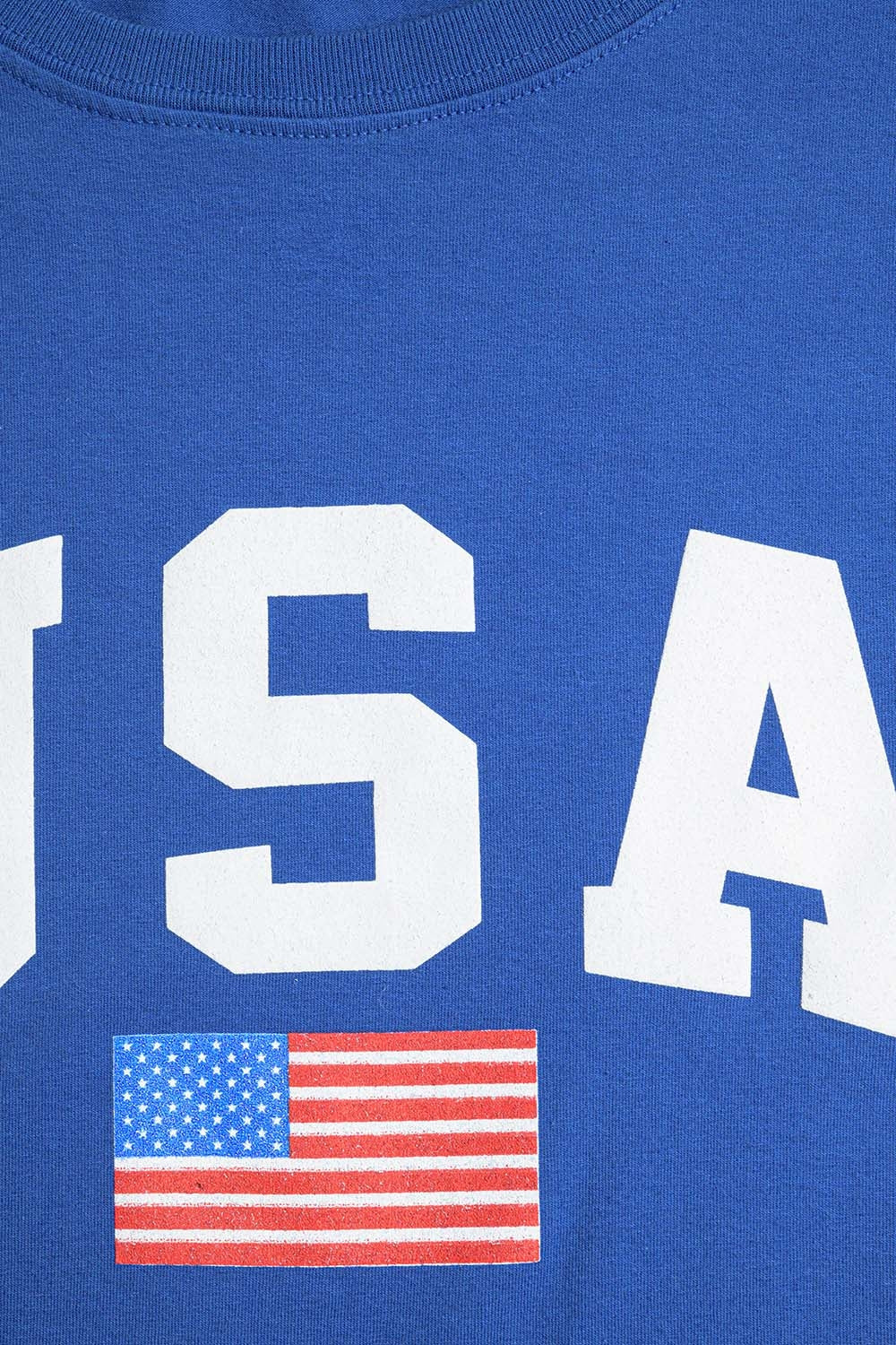 Blue loose long t-shirt with USA logo Q2store