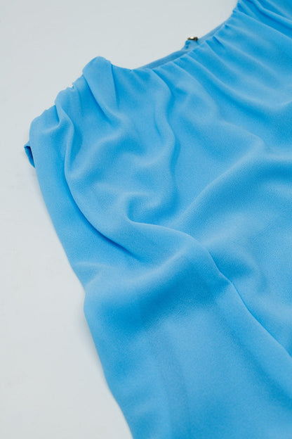 Blue Top With Ruche Design Q2store