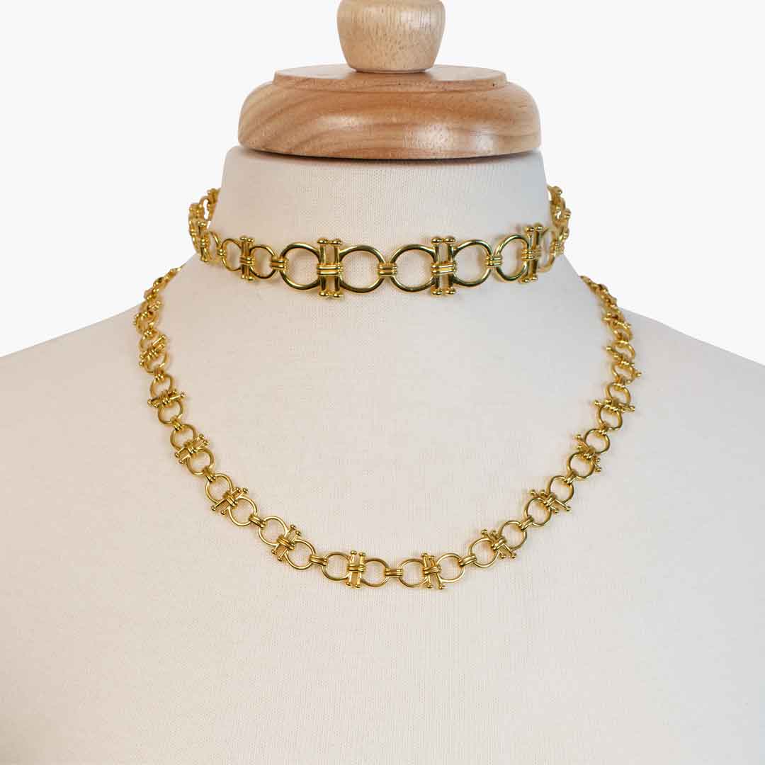 Bocara - Equestrian Horse Bit Choker Necklace in Gold Urban-Equestrian