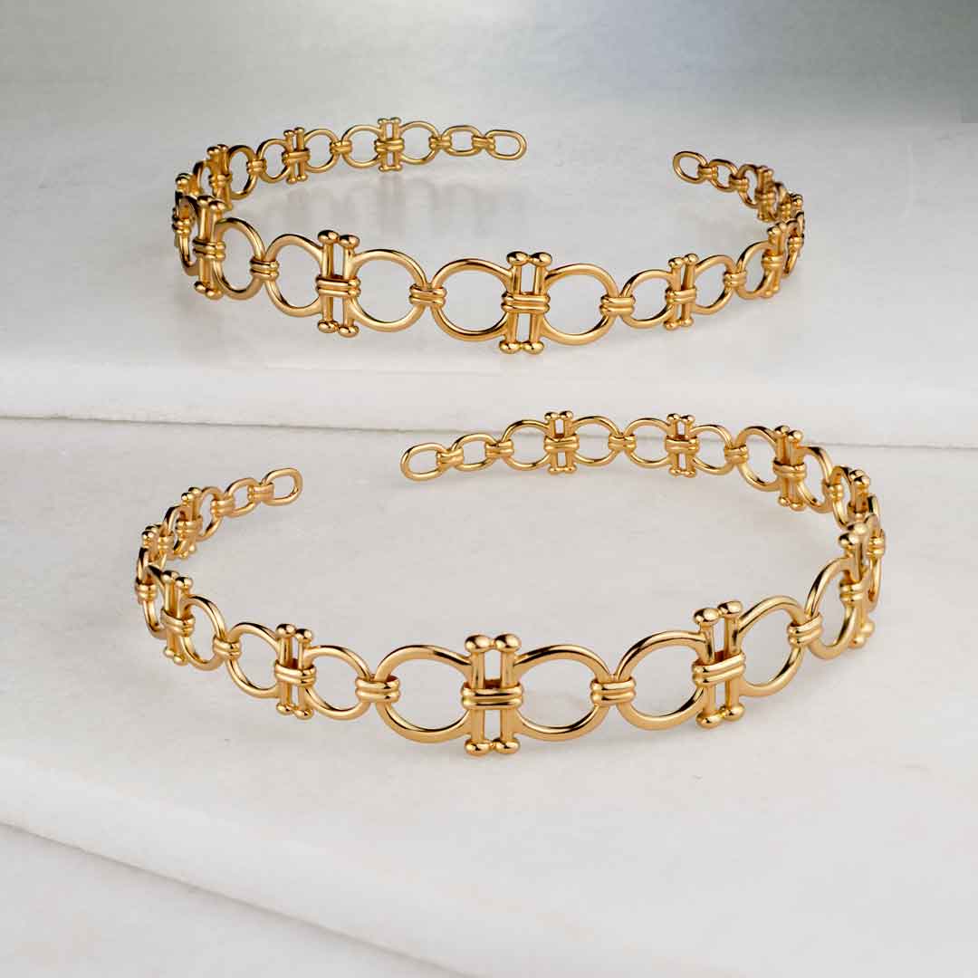 Bocara - Equestrian Horse Bit Choker Necklace in Gold Urban-Equestrian