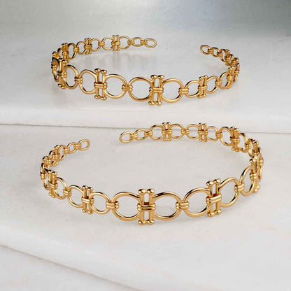 Bocara - Equestrian Horse Bit Choker Necklace in Gold Urban-Equestrian