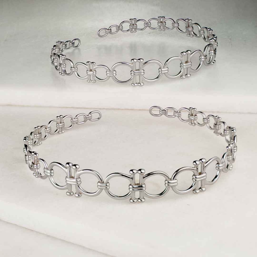 Bocara - Equestrian Horse Bit Choker Necklace in Silver Urban-Equestrian