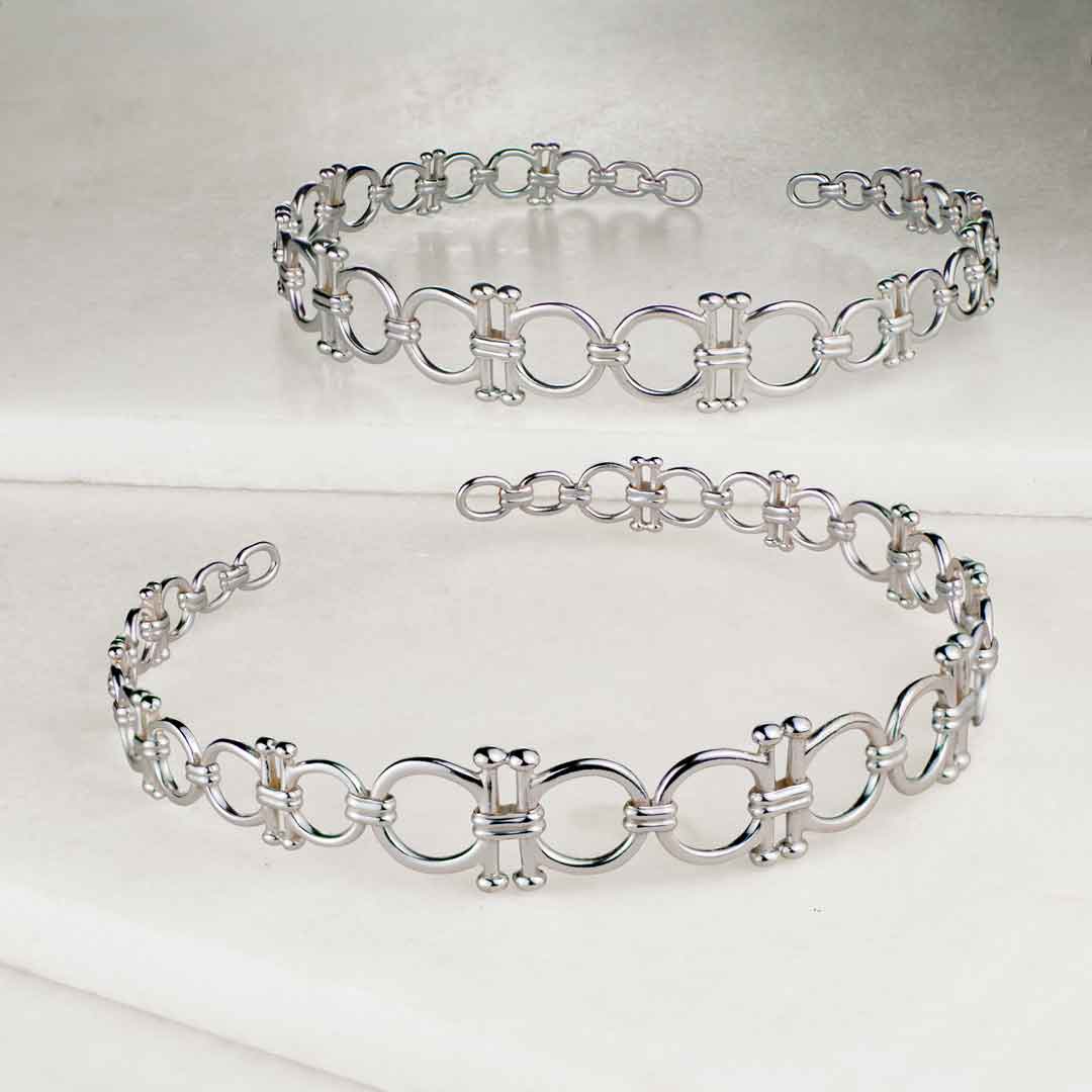Bocara - Equestrian Horse Bit Choker Necklace in Silver Urban-Equestrian