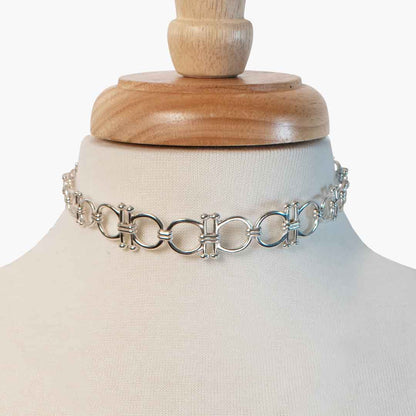 Bocara - Equestrian Horse Bit Choker Necklace in Silver Urban-Equestrian