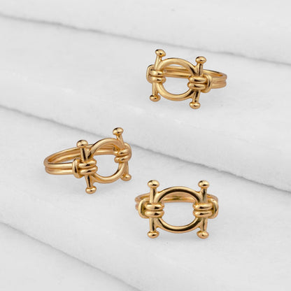 Bocara - Horse Bit Equestrian Ring in Gold Urban-Equestrian