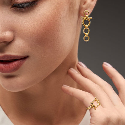 Bocara - Horse Bit Equestrian Ring in Gold Urban-Equestrian