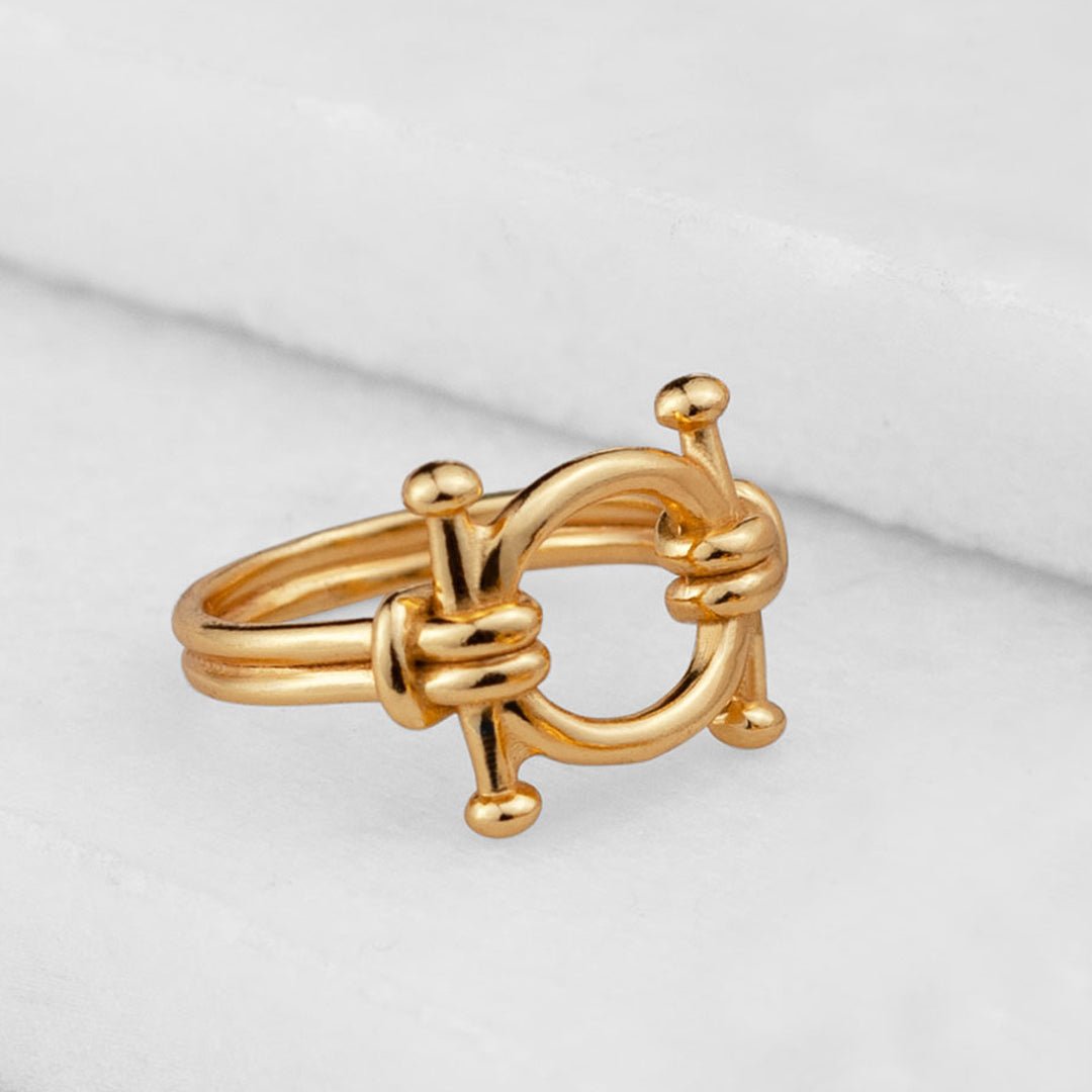 Bocara - Horse Bit Equestrian Ring in Gold Urban-Equestrian