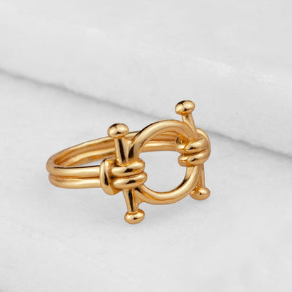 Bocara - Horse Bit Equestrian Ring in Gold Urban-Equestrian