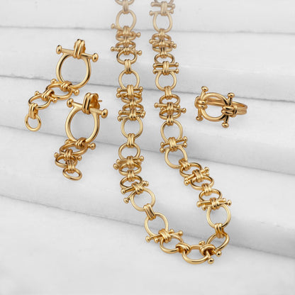 Bocara - Horse Bit Equestrian Ring in Gold Urban-Equestrian