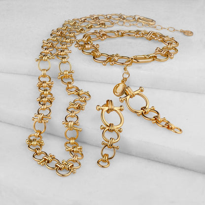 Bocara - Horse Bit Chain Link Equestrian Necklace in Gold Urban-Equestrian