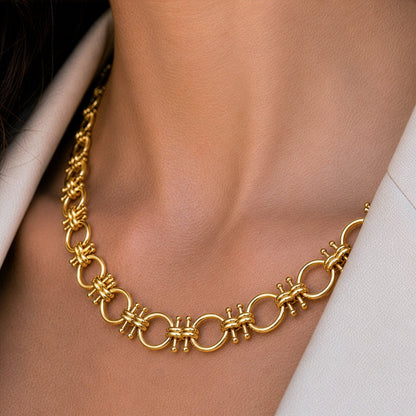 Bocara - Horse Bit Chain Link Equestrian Necklace in Gold Urban-Equestrian