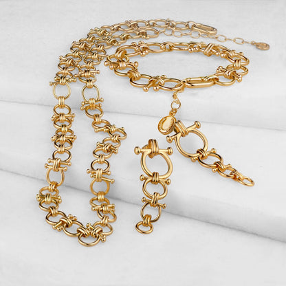 Bocara - Horse Bit Chain Link Equestrian Necklace in Gold Urban-Equestrian