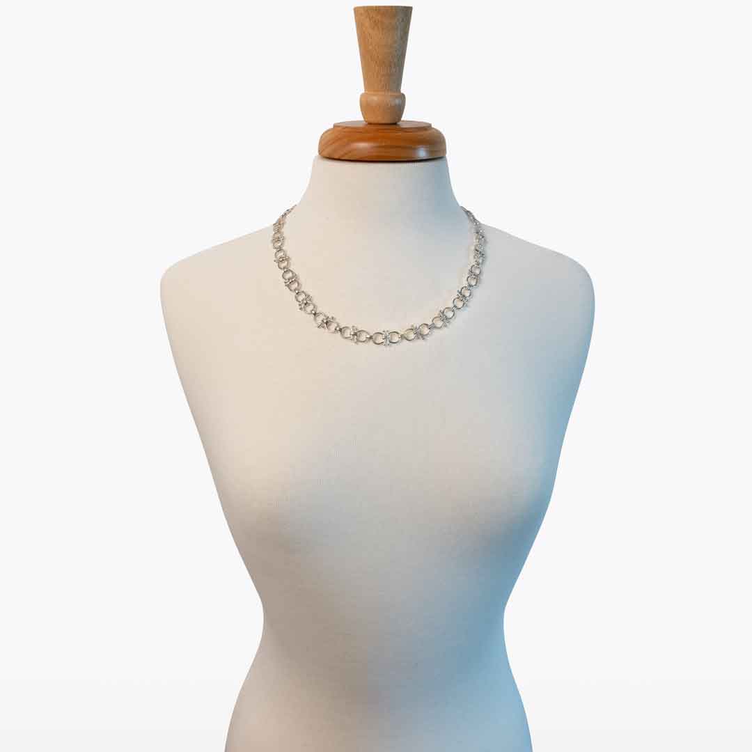 Bocara - Horse Bit Chain Link Equestrian Necklace in Silver Urban-Equestrian
