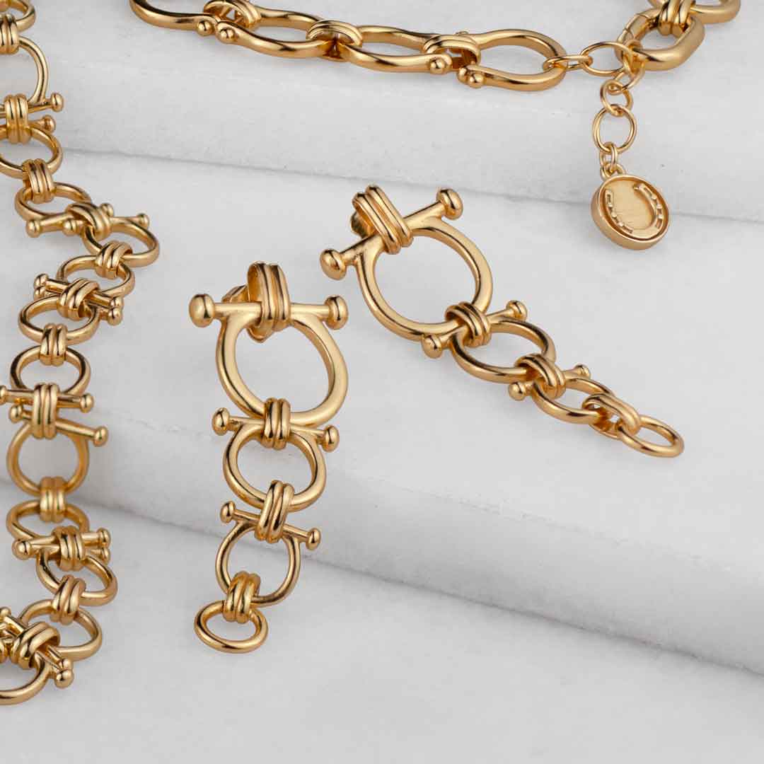 Bocara - Horse Bit Equestrian Earring in Gold Urban-Equestrian