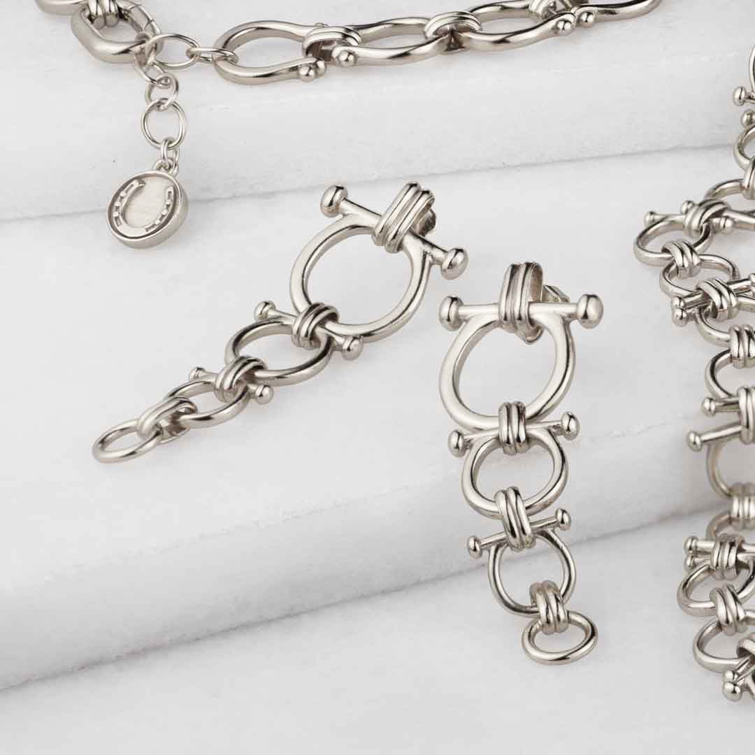 Bocara - Horse Bit Equestrian Earring in Silver Urban-Equestrian