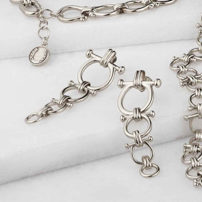 Bocara - Horse Bit Equestrian Earring in Silver Urban-Equestrian