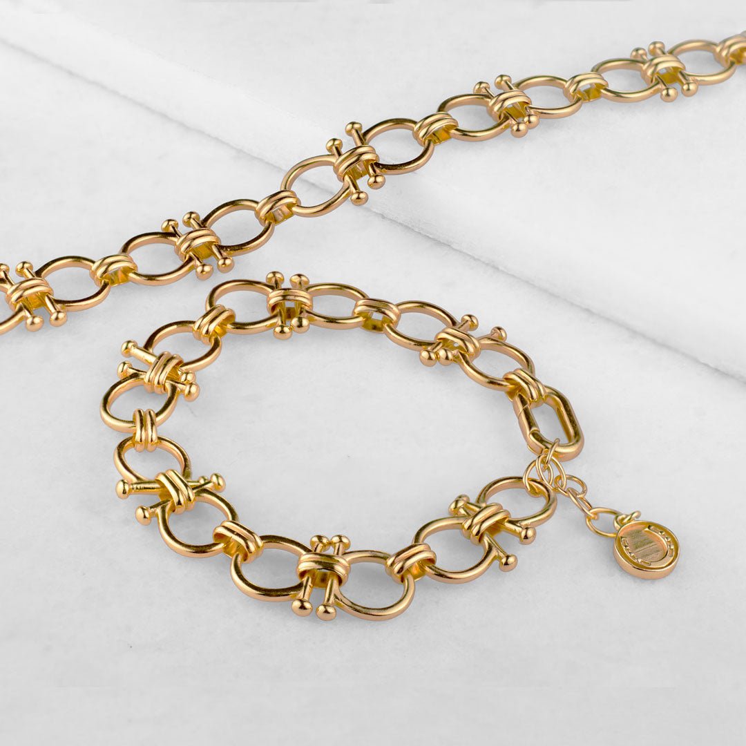 Bocara - Horse Bit Equestrian Link Bracelet in Gold Urban-Equestrian