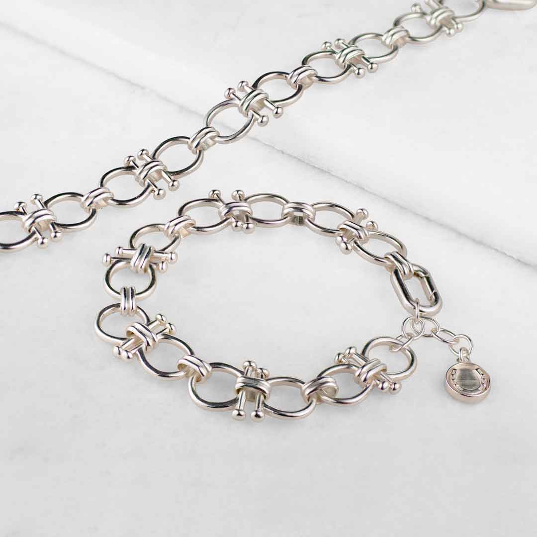 Bocara - Horse Bit Equestrian Link Bracelet in Silver Urban-Equestrian